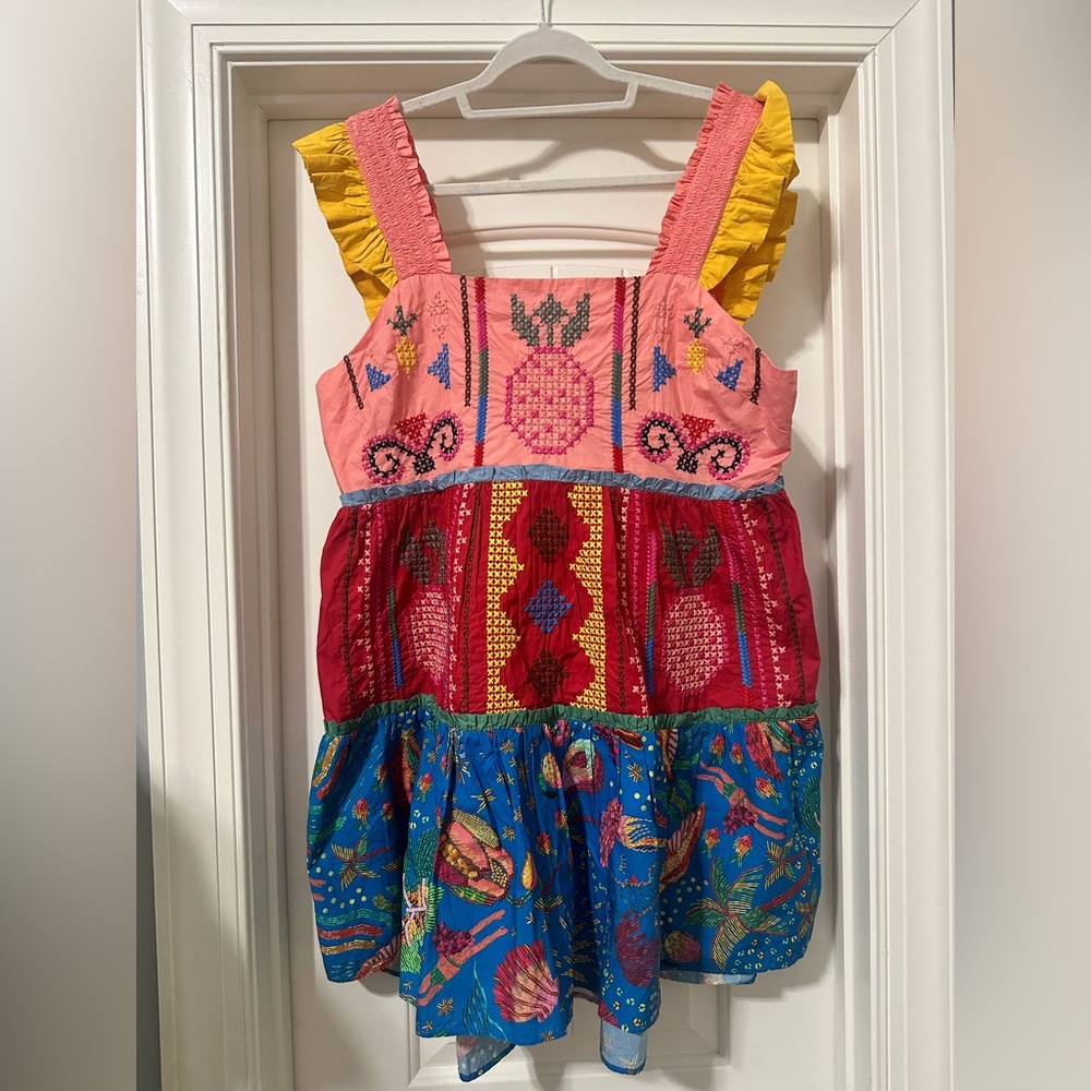 NWT Farm Rio Color blocking Embroidered Mini Size XL